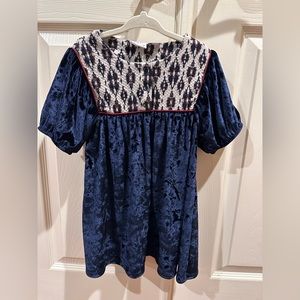 Velvet Batik Dress - Bluish